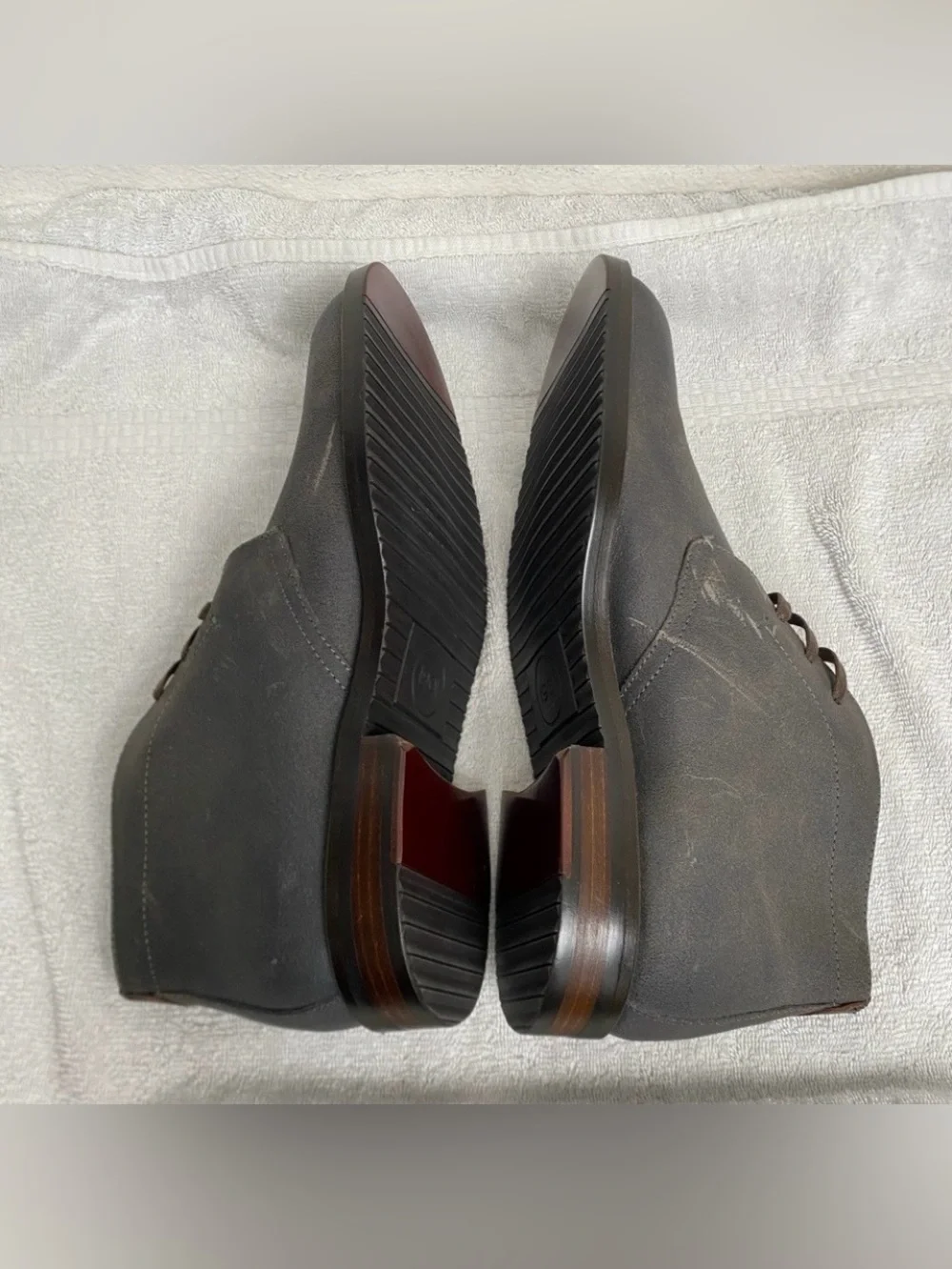 1901 Men's Gray Textured Leather Chukka Boots Size 10.5 Streetwear Tech Classic